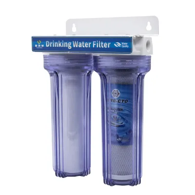Water Filter Housing Compatible for 10 Inch 2 Stage Water Purification Whole Home Water Filter System Provided