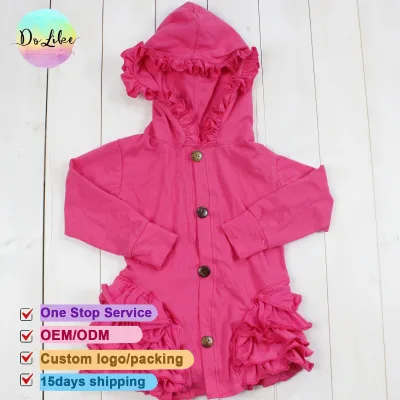 OEM Girls' Fashionable Hoodie with Pleated Hood Long-sleeved Kids' Jacket Children's Outdoor Clothing