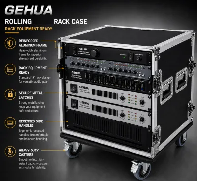 GEHUA Protective Hard Rack Case T-12RSS 12U Vertical Carrying