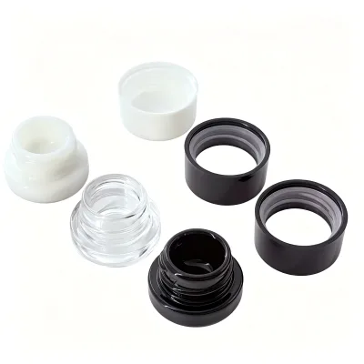 Custom Logo Clear White Black 3ml 5ml 7ml 9ml 5g 7g Square Cube Concentrate Wax Glass Bottle Verre Jar With Child Resistant Lid