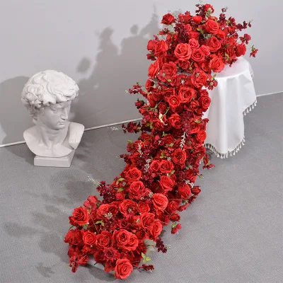 Hot Pink Wedding Isle Flower Runner Flower Runner Arrangement Wedding Gold Blush Pink Flower Runner