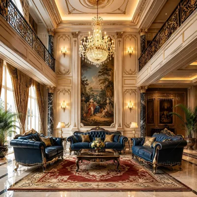 Whole House Interior Design Services Royal Furniture Mansion 3D Max Rendering Custom Home Solution Project