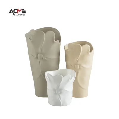 Nordic Mini Vases Set for Home Decor Small Colorful Ribbed Flower Bud Vase for Ceramic & Porcelain Vase