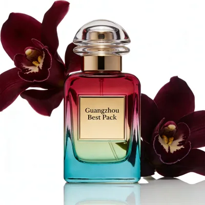 Wholesale Square Thick Bottom Clear Empty Glass 30ml 50ml Perfume Bottle for Men/Women With Brushed Bronze Metal Cap