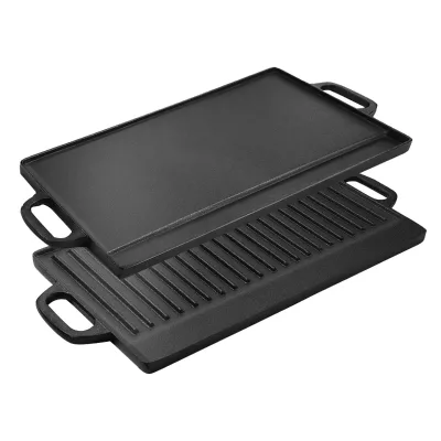 Dual-Use Cast Iron Enamel Charcoal Grill Pan Induction Cooker Compatible for Restaurant BBQ for Home Kitchens
