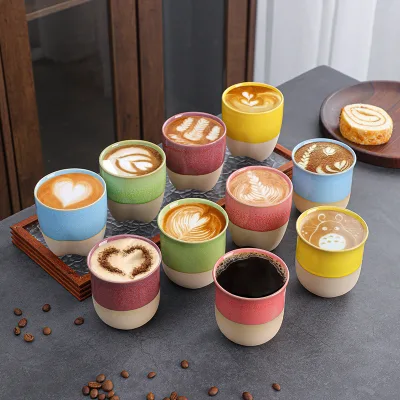 Japanese Clay Tea Cup Colorful Handmade Pottery Ceramic Coffee Cups
