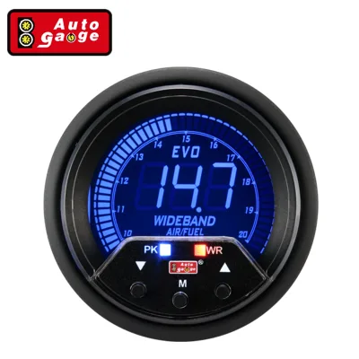For 52/60mm Electrical Digital Display EVO Wideband Air Fuel Ratio Gauge CE Certified Multi-color LED Backlight Date