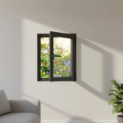 Aluminum Alloy Foshan Swing Dormer Windows Double Glazing Tempered Glass Customized Sizes European/Australian Standard Energy