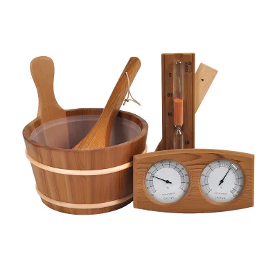 Factory Direct Manufacturer Sauna Wooden Bucket and Ladle Set