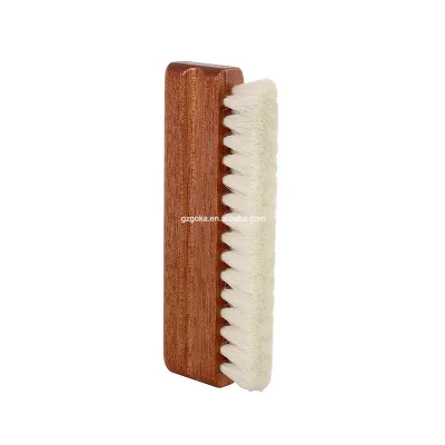 Sapele Wooden Handle Record Brush with Goat Hair Bristle Brush LP Disc Album Brush