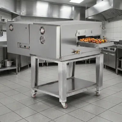 High-Speed Continuous Grilling Oven with Adjustable Chain Speed & Reverse Operation for Food Processing