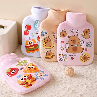 Best Selling Cute Cartoon Plush Hot-water Warm Bottle Bags Girls Flower Pattern Hot Water Bag