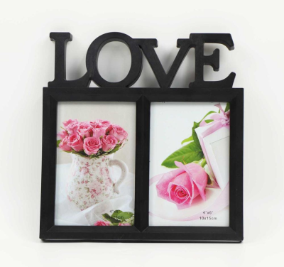 LOVE Photo Frame, Plastic Injection Picture Frame Holding 2pcs 4x6" Photos