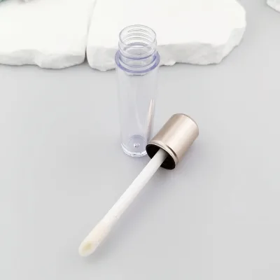 Wholesale Clear Lip Gloss Container Tube Gold and Pink Color Cap Lip Gloss Tube