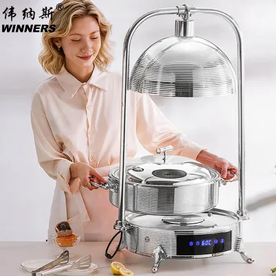 Commercial Food Heating Lamp Buffet Warmer Electric Chafing Dish Rose Gold Silver Optional Restaurant & Hotel Service Equipment