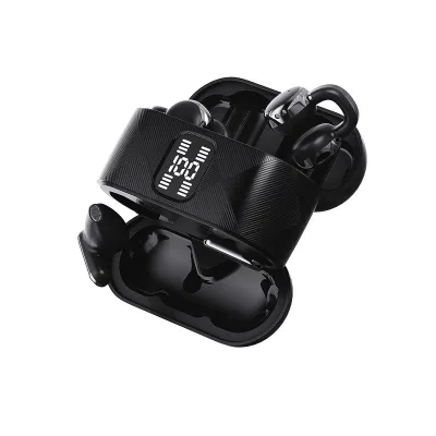 2026 New Hot-Selling Q16 Ear Clip + Semi-In-Ear Wireless Earphones (4 Earbuds) with LED Digital Display and 30ms Low Latency