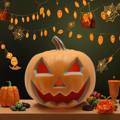 Halloween Plastic Pumpkin Decoration With Funny Pattern Factory Promotional Halloween Pumpkins