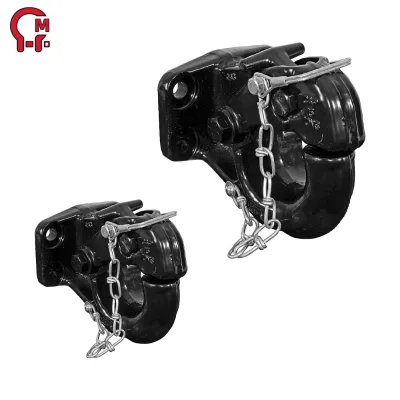 HLM Pintle Hook Heavy Forged Alloy Powder Coated Sturdy Pintle Latch Design Connects Trailer Drawbar Farm Truck Towing