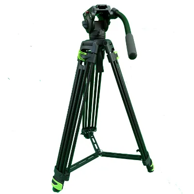 180cm Professional Video Tripod Heavy Duty Aluminum Alloy Camera Tripod Stand with 360 Degree Fluid Drag Head QR Plate