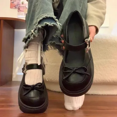 Customized Retro Style PU Upper Mesh Midsole Elastic Band Closure Chunky Toe Casual Shoes for Girls Fashion Trend New Spring