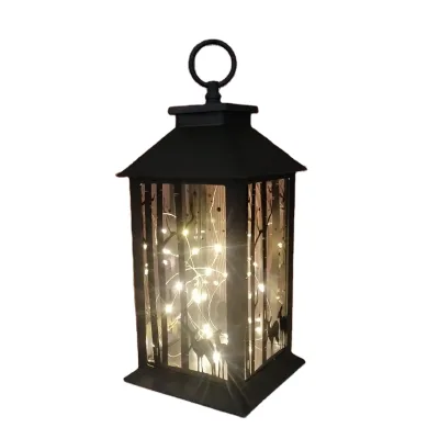 20 LED String Lights Decorative Lantern Black Christmas Pattern Decoration Led Lantern for Home Decoration
