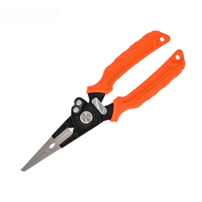 Multi Functional Lure Pliers TPR Grip Stainless Steel Aluminum Tungsten Shears Cut Lines Hook Remover Crimp Leads Fishing Pliers
