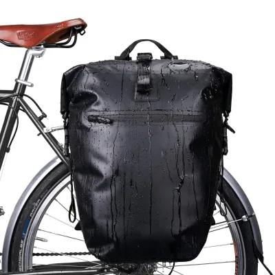 Waterproof PVC Fashion Bike Pannier Backpack with Zipper Closure Mountain Bike Side Bag for Outdoor Travel