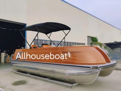 Premium Aluminum Sport Yacht 12 Seater Luxury Pontoon Boat Sound System Front Lounge Aluminum Arch Pontoon Boats