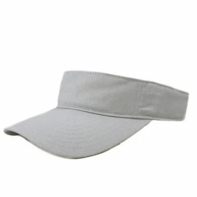 Custom Logo Grey Cotton Twill Sun Visor Golf Visor With Embroidery Logo