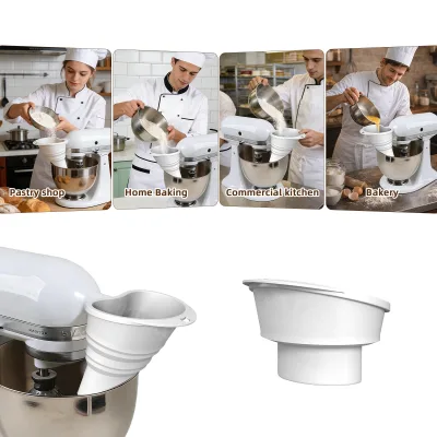 Private Brand KSM150 Mixer Baking Flour Funnel Easy Pouring Cleaning Collapsible Space-saving Silicone Funnel Stand Mixer Funnel