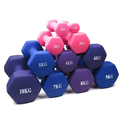 Wholesale Customize Cast Iron Neoprene Workout Dumbbell,Hexagon Neoprene Dumbbells Set Gym