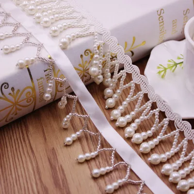 Handmade Beaded Tassel Lace DIY Ethnic-style Accessories,pearl Lace Pendants Woven Ribbons