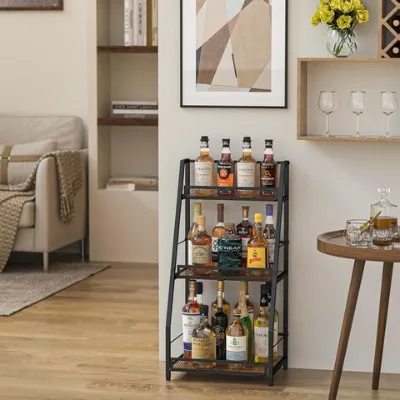 Customize Vintage American countryside wooden wine rack, multi-purpose multi-layer storage rack, kitchen shelf rack