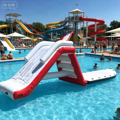 13ft Mini Inflatable Water Slide Inflatable Floating Slide Inflatable Water Climbing Slide for Water Park Ocean Lake Fun