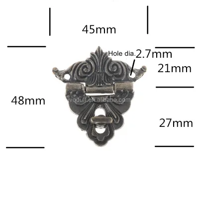 High Quality Wholesale Customized Color Antique Metal Lock Wooden Box Latch Clasps Lock Latch Lock