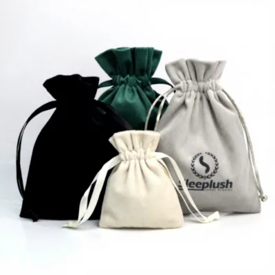 Custom Printed Logo Suede Bag Jewelry Packaging Bag Rings Necklaces Perfume Dust-Free Gift Pouch Jewelry Drawstring Pouch
