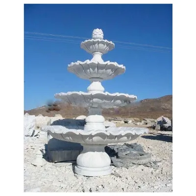 Modern Design European Style Custom Natural White Marble Stone Garden Decor 4 Tier Water Fall Feature Fountain Outdoor for Villa