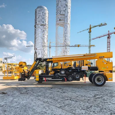 Jiubang High-Altitude Operation Towed Articulated Telescopic Boom Lift 34M Cherry Picker Hydraulic Lift