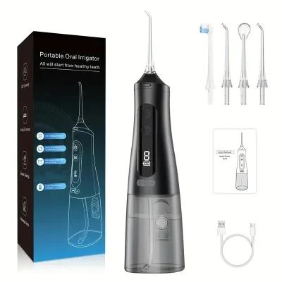 Custom Water Flosser With Blue Led Light Teeth White Wholesale Ipx7 Waterproof Water Jet Flosser