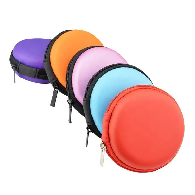 Customized Waterproof Round EVA Earphone Case with Mini Zipper Bag Sturdy & Drop Resistant