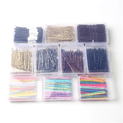 Simple Design U-Shaped Metal Hairpins Wholesale Gold/Brown Color Boxed Snap Clip for Headgear Sizes 5/6/7cm Available in Yiwu