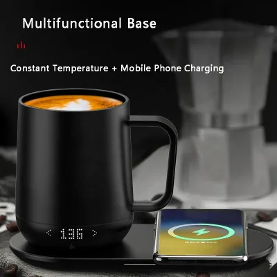 OEM/ODM Warmer Battery Power Mug Stainless Steel Wireless Charging Cup Smart Temperature -Controlled Self-Heating Coffee Mugs