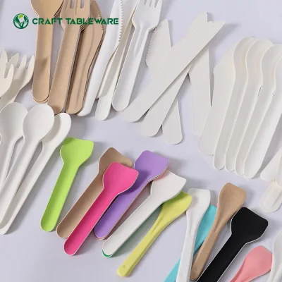 Wholesale Supplier & Manufacturer Paper Ice Cream Spoon Wrapped Assorted Colours 'Tutti Frutti' 9cm
