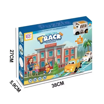 DC New Design 47pcs City Traffic Game Theme Educational Toy DIY Assembly Rail Vehicle Track Puzzle Set