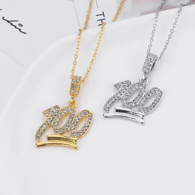 New Arrival Fashion Punk Gold Plated 100 Points Necklace Hip Hop Mens Bling Bling Figure Rope Link Classic Necklaces