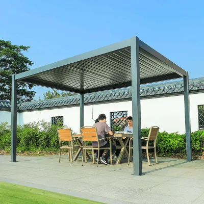 High-quality Outdoor Modern Aluminum Frame Gazebo Aluminium Electric Pergola Sliding Roller Pergola Canopy Roof Awning