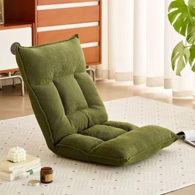 Foldable Fabric Contemporary Recliner Sofa Chair with Backrest for Balcony Bedroom Window Sill Use