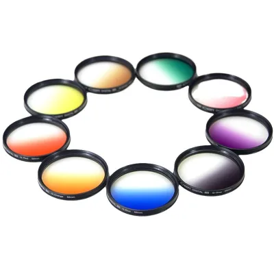 62/67mm Circular Gradient Mirror Color Phone Lens Complete Filter Colors Gradient Filter Lens