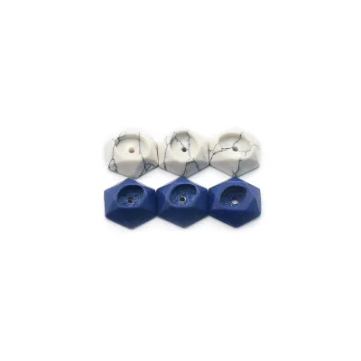 Hot Sales Synthetic Blue Turquoise Lapis Lazuli Hexagon Cut Faceted Artificial Gemstone