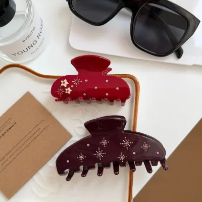 Jewelryposter Casual Acetate Hair Claw Clip for Back of Head Women's Daily Use